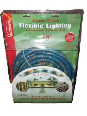SUNBEAM 18' FLEXIBLE ROPE LIGHTING MERRY CHRISTMAS-WORDING ON ROPE